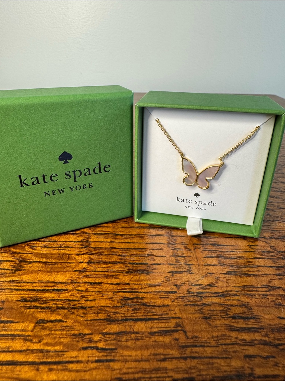 NWT Kate Spade All A Flutter Mother of Pearl Butterfly Necklace
